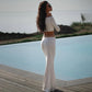 Hollow Long Sleeve Fishtail Maxi Dresses Woman Elegant Clothes White Black Evening Party Dress
