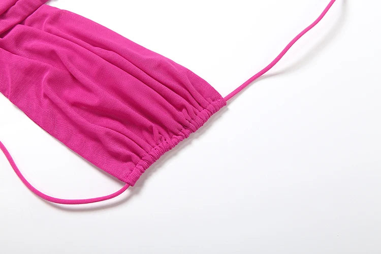 Ruched Sexy Dress Women Y2K Coquette V Neck Cross Backless Sleeveless Ruffles Splits Prom Party Hipster Long Bodycon