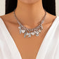 Vintage Love Heart Bow Conch Pendant Choker Necklace for Women Goth Adjustable Metal Clavicle Chain Neck Jewelry Gift