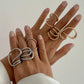 5 Styles Creative Unique Irregular Twisted Wave Rings Women Vintage Geometric Adjustable Finger Ring New Year Jewelry