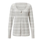 Women Fall Daily Cable Knit Cardigan U Neck Striped Single Breasted Button Front Long Sleeve Lightweight Knit Outer Top
