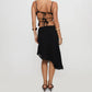Women's Summer 2 Piece Outfits Skirts Sets Floral Print Spaghetti Strap V Neck Cami Tops Asymmetrical Midi Skirts