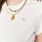 Women's Elegant Slim T-Shirt with Layered Lace Hem, Chic White Ruffle Tee for Daily Wear, Graceful Commute Top