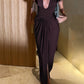 Deep V Neck Backless Slit Maxi Dress Brown 2026 Summer Classic Party Dresses for Woman Elegant