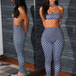 Dot Print Women 2 Piece Set Tracksuit Sexy Backless Halter Tank Tops+Leggings Matching Streetwear Stretch Outfits