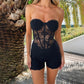 See Through Lace Strapless Romper Sexy Summer Beach Vacation Outfits for Women White Black One Pieces Jumpsuit