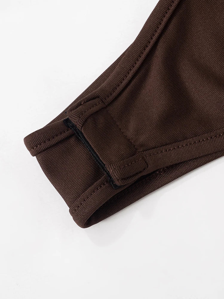 Tassel Swing Collar Bodysuit Women Chic Elegant Hipster Summer Fashion Sleeveless Wild Basic Midnight Stretch Tops