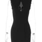 Plunge Neck Sleeveless Sexy Mini Dress Women Elegant Black Cut Out Hollow Out Slinky Club Party Dress Female Clothes