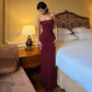 Glitter Burgundy Strapless Maxi Dress Elegant Evening Gown Sexy Birthday Mermaid Dresses Luxury 2026