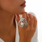 27 Styles Unique Exaggerated Big Flower Starfish Moon Rings Women Punk Geometric Adjustable Finger Ring Grunge Jewelry