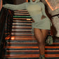 Hooded Tie Dye 2 Piece Set Women Sexy Backless Full Sleeve Bandage Bodysuit+Shirring Skirts Matching Street Clubwear