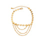 Boho Vintage Tassel Link Pendant Anklets for Women Summer Beach Barefoot Simple Sequin Chain Ankle Foot Jewelry Gift