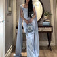 Backless Bandage Maxi Dress Women Long Tassel Low-Neck Solid Skinny Elegant Birthday Party Chic Vacation Vestidos