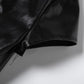 PU Leather Black Crop Tops for Woman Sexy Stand Collar Short Sleeve T Shirts Spring 2026 Fashion