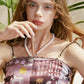 Minimalist Faux Pearl Necklace with Planet‑Shaped Rhinestone Pendant, Elegant Dainty Chain for Daily Wear