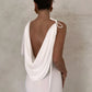 Elegant Backless Sexy Maxi Dress For Women Robe Spring New V Neck One Sleeve Lace-up Party Long Dress Vestido