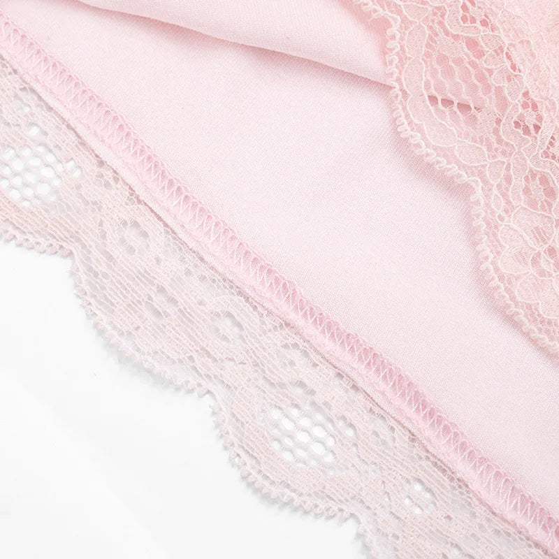 Cropped Tops with Lace Trim Cute Sexy Pink Deep V Neck Backless Tanks Camis 2026 Summer Clothes for Women