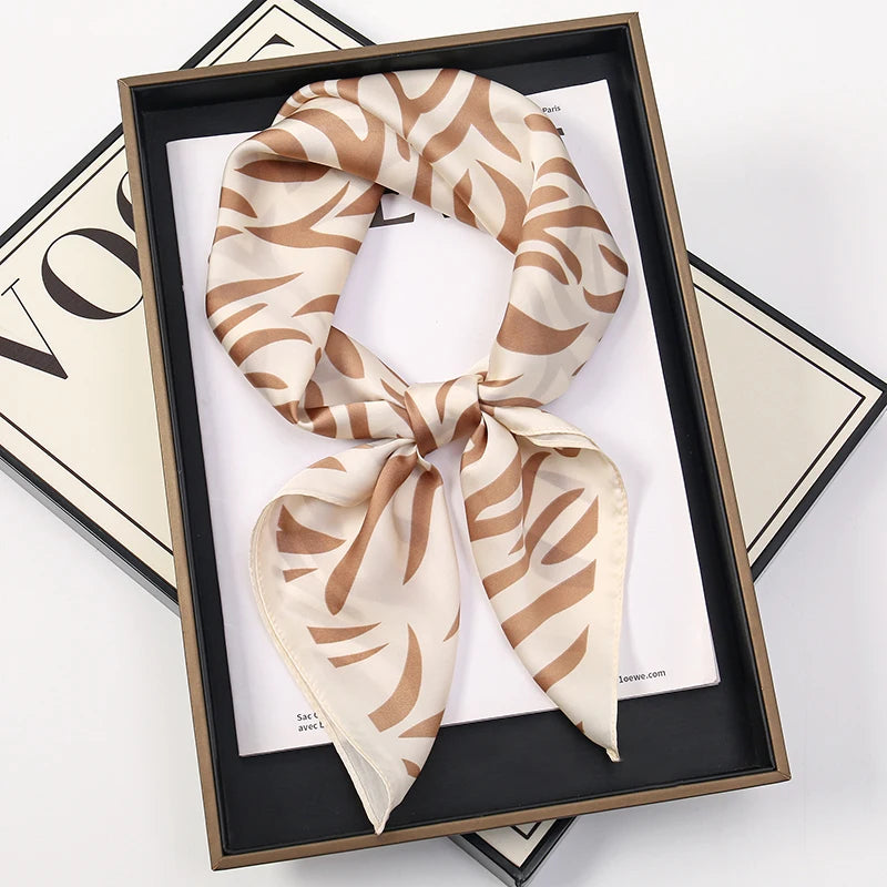 Bohemian Style Print Luxury Brand Silk Square Scarf Women Satin Shawls Neckerchief Wrap Scarves Bandana Hair Hjiab Floral