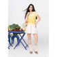 Women's White Elastic Waist Drawstring Ruffle Hem Wide Leg Shorts, Loose Chiffon Bubble Culotte Pants for Daily