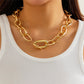 Vintage Punk Heavy Metal Big Chunky Chain Necklace for Women Goth OT Buckle Lock Choker Grunge Jewelry Steampunk Men