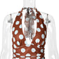 Polka Do Deep V Neck Backless Maxi Dress Vacation Outfits for Woman Elegant Summer Dresses 2026