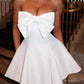 Bow Strapless Backless Sexy Mini Dress For Women Robe Fashion Solid Off-shoulder Sleeveless A-line Club Dress Vestido