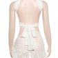 Sexy See Through 2 Piece Set Women Halter Cross Low-Neck Bandages Mini Tops+Ruched Lace-Up Skirts Y2K Style Outfits