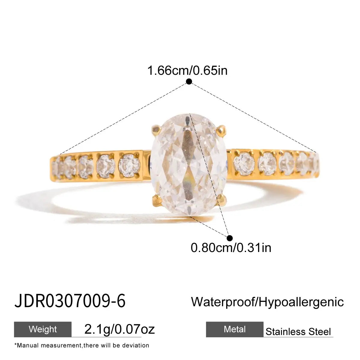 18K Gold Plated Stainless Steel Geometric Fashion Ring Waterproof Anti Allergic colorfast Fashion Jewelry Unisex 2024
