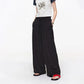Women's High Waist Drawstring Satin Wide Leg Pants, Casual Loose Fit Solid Color Trousers, Elegant Silky Summer Bottoms