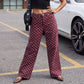 Women High Waist Polka Dot Wide Leg Jeans Button Fly Loose Flared Denim Trousers Vintage Casual Streetwear Pants