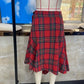 Vintage Asymmetrical Plaid Maxi Skirt for Women Gothic Pirate Elastic Waist A-Line Pleated Long Skirts Y2K Streetwear