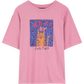 Cartoon Cat Print T-Shirt for Women, Cute Graphic Tee with Fun Text Detail, Casual Pink Summer Top for Daily Outfits