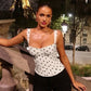 Polka Dot Square Neck Sleeveless Crop Top Vintage Sexy Tight Fitted Tank Tops Summer 2026 Woman Clothing