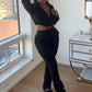 Casual Simple Women 2 Piece Set Pocket Hooded Zip Crop Jacket+Pants Sporty Matching Streetwear Skinny Basic Outfits