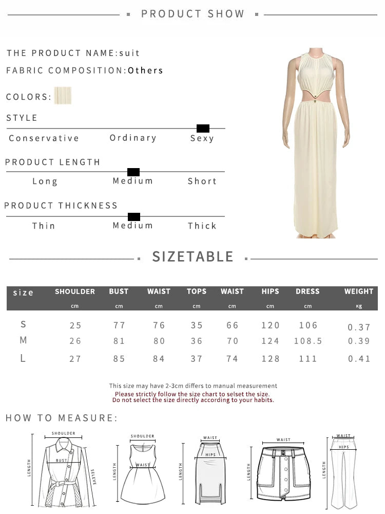 Waistless Chic Dress Women  Metal Trim Sleeveless O-Neck Skinny Elegant Summer Hipster Prom Party Vacation Vestidos