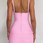 Women Spaghetti Strap Square Neck Sexy Maxi Dress Bodycon Backless Long Dress Elegant Club Night Out Party Dress
