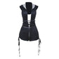 Hooded Romper Women Sexy Bandage Backless Sleeveless Side Shirring Short Print Tight Midnight Clubwear Slim Playsuits