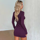 Sexy Black Bodycon Dress Deep V Neck Long Sleeve Mini Dresses Club Outfits Fall Winter Woman Fashion 2025