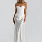 Off-shoulder Backless Sexy Maxi Dress Women Gown Elegant Patchwork Strapless Sleeveless Bodycon Club Party Long Dress