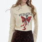 2025 Winter New Arrivals Y2K Chinese Style Irregular Button Collar Bow Graphic Long Sleeve Tshirt For Women