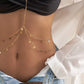 Sexy Bikinis Cross Chest Waist Body Chain for Women Bohemian Multilayer Star Tassel Body Jewelry Summer Beach Party Accessories