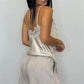 Women Lace Silk Satin Tank Tops Y2k Fairy V Neck Camisole Sleeveless Spaghetti Strap Summer Going Out Tops Streetwear