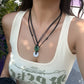 2Pcs Chinese Style Vintage Peace Buckle Pendant Choker Necklace for Women Simple Adjustable Long Chain Y2K Jewelry Accessories