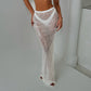 Women Sequin Sheer Skirt Sparkly Elastic Waist See Through Long Bodycon Skirt for Party Clubwear Summer Holiday Beach