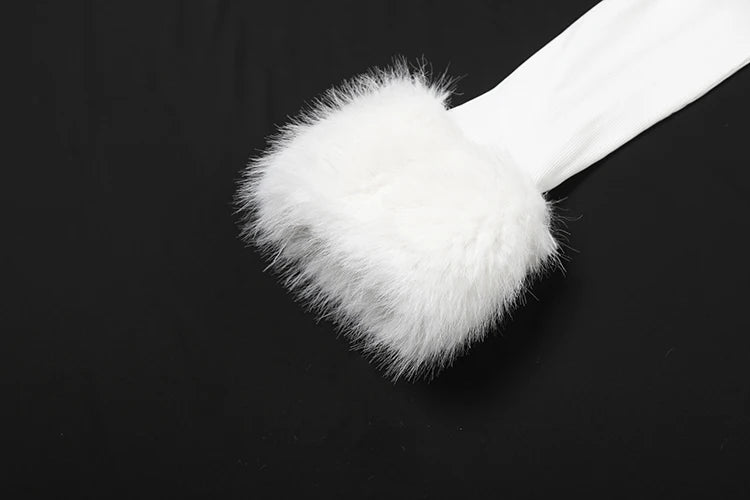 Christmas Elegant Dress Women Patchwork Fluffy Slash Neck Full Sleeve Winter Trend Skinny Birthday Party Mini Bodycon