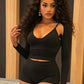 Trend 3 Piece Set Women Fashion Low-Neck Backless Camisole+Bike Shorts+Full Sleeve Jacket Simple Street Sport Suits