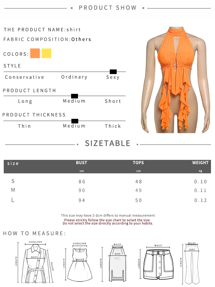 Sexy Tank Tops Women Tassel Irregular Hem Halter Lace-Up Love Metal Ring Skinny Backless Sleeveless Midnight Camisole