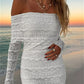 Sexy See Through Maxi Dress Women Lapel Slash Neck Backless Full Sleeve Vacation Beach Party Elegant Skinny Vestidos