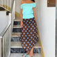 Elegant Blue Polka Dot Skirt Women's Asymmetrical Chiffon Midi Skirt Y2K Summer Fashion Holiday Party Casual Lady Skirt