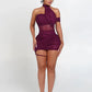 Backless Summer Trend See Through Sexy Dress Women Y2K Cross Bandage Halter Sleeveless Midnight Clubwear Mini Bodycon